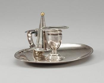 70. An English silver candlestick, London 1789.