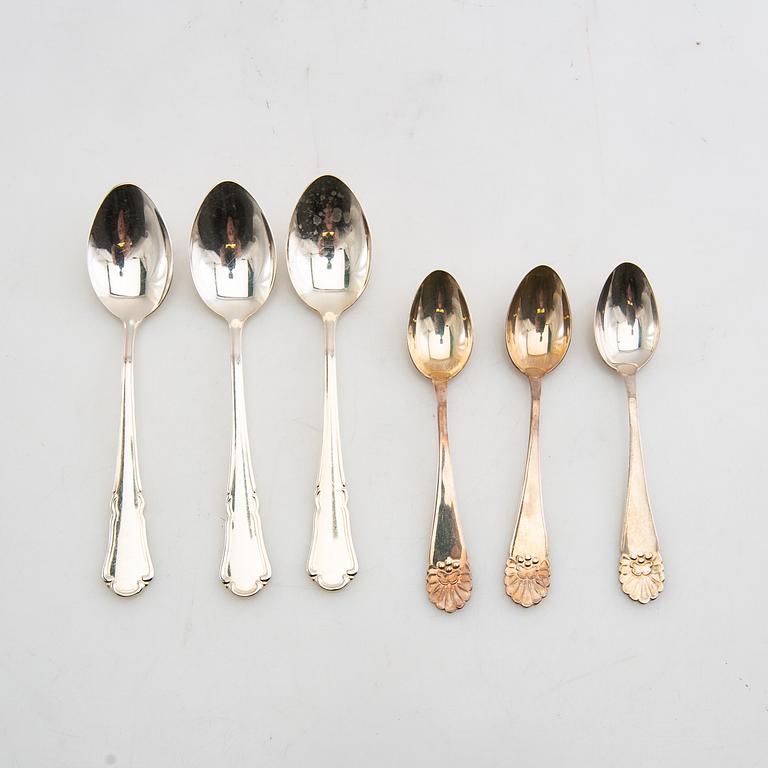 Coffee and mocha spoons, 19 pcs, silver.