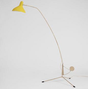 Bernard Schottlander, a lacquered steel floor lamp 'Mantis', made under license by Bergboms, Malmö Sweden 1950s.