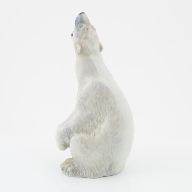 Carl Frederik Liisberg, a polar bear porcelain figurine, Royal Copenhagen, Denmark, 1965.