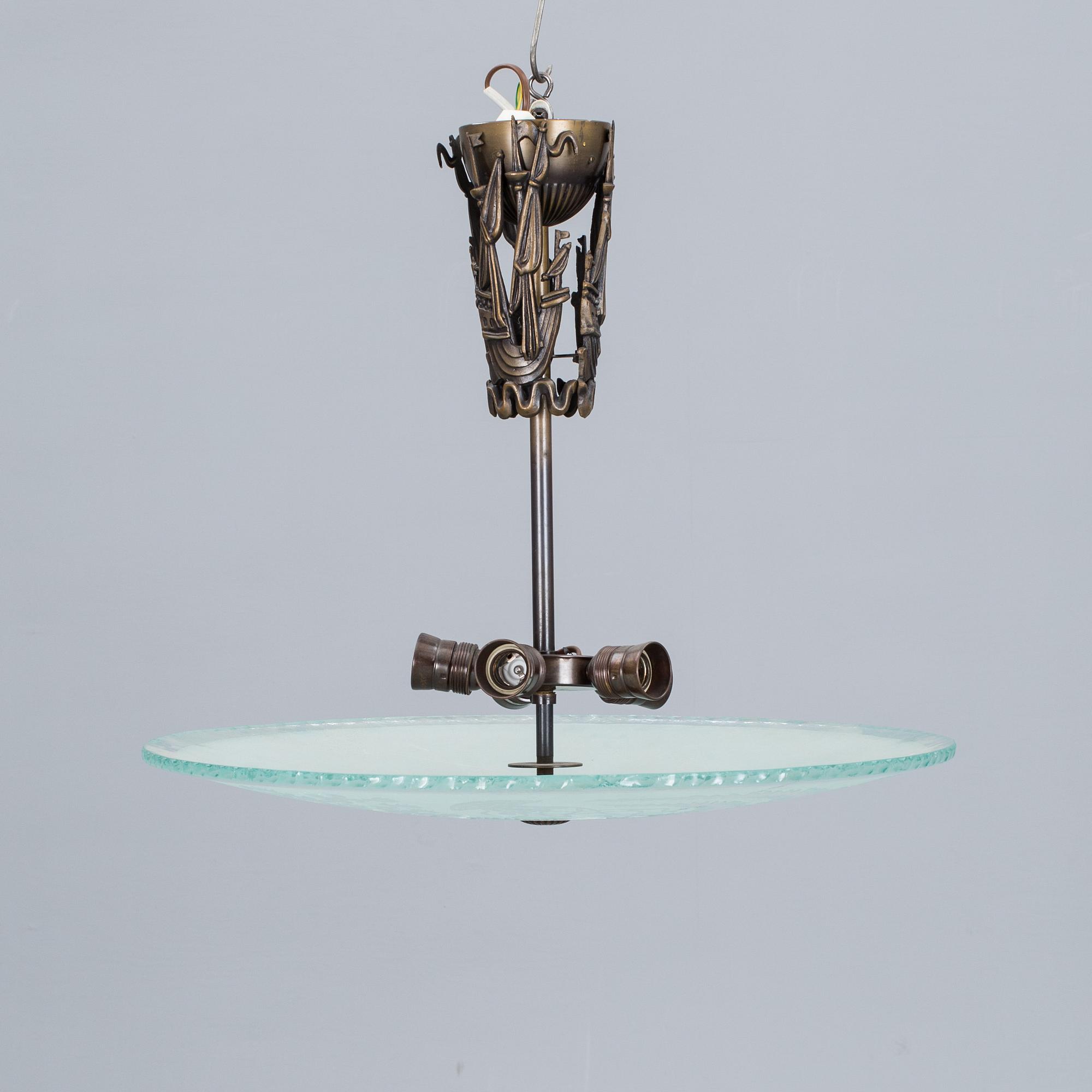 TAKLAMPA, art deco, 1930-tal.