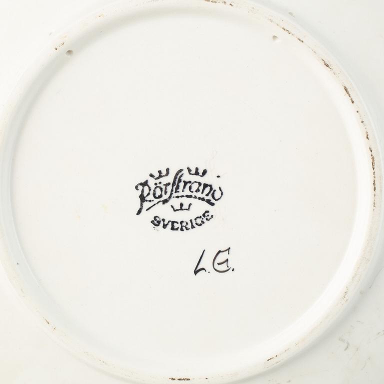 Gunnar Nylund & Heidi Heimann, a set of one ceramic vase, two dishes and a bowl for Rörstrand.