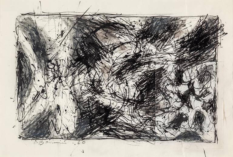 OLLE BONNIÉR, ink on paper, signed and dated -60.