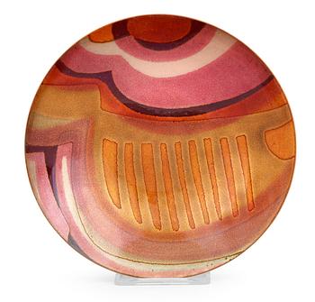 88. A Saara Hopea enameled plate, Finland, 1960's.