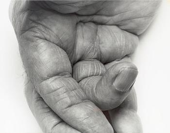 John Coplans, "Selfportrait, Hand, Palm", 1999.