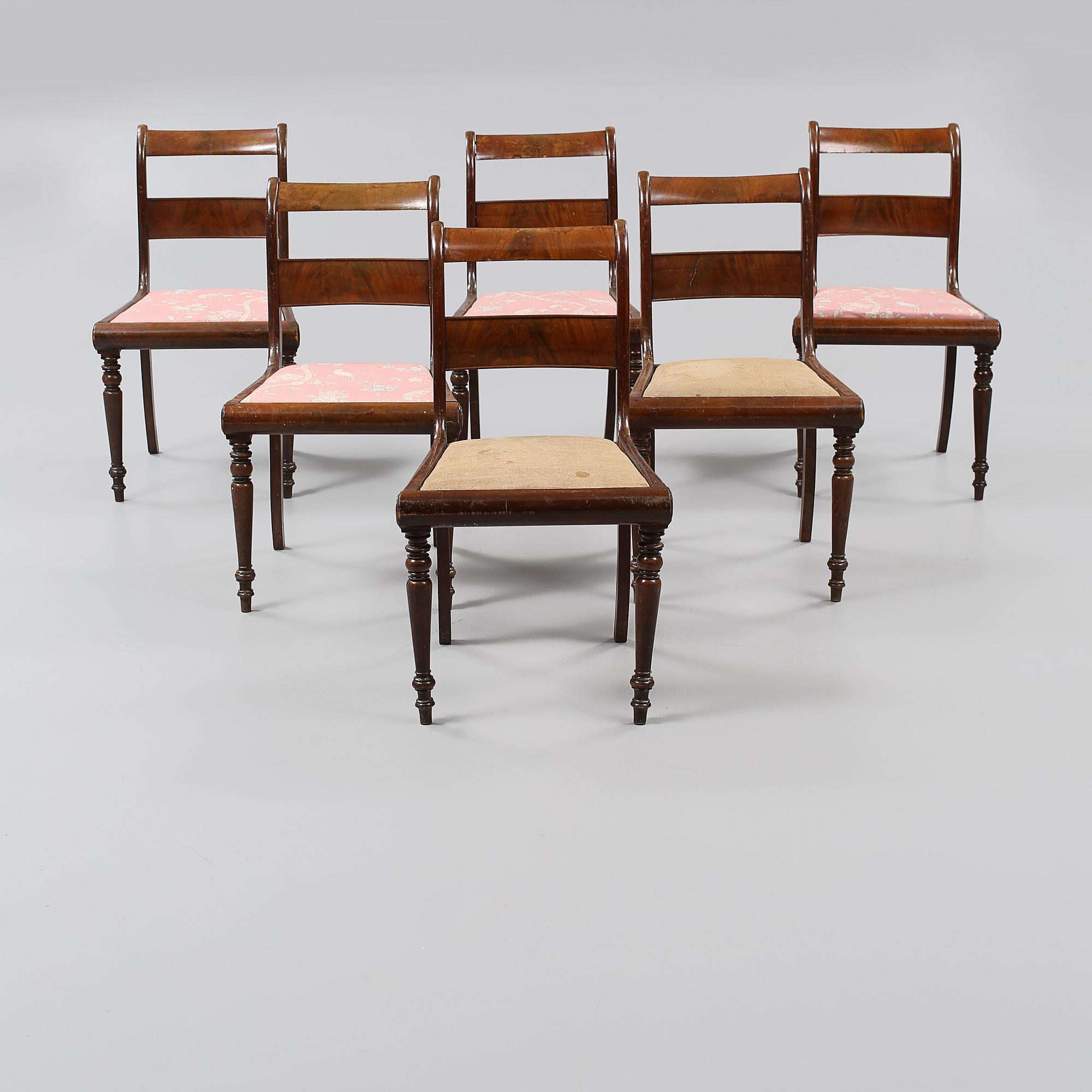 STOLAR, 6 st, Karl Johan, 1800-talets första hälft/mitt.