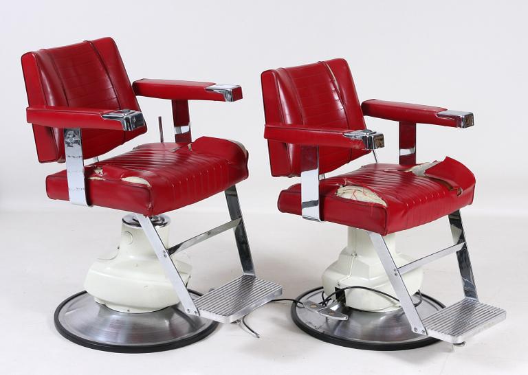 FRISÖRSTOLAR, ett par, 1900-talets mitt.