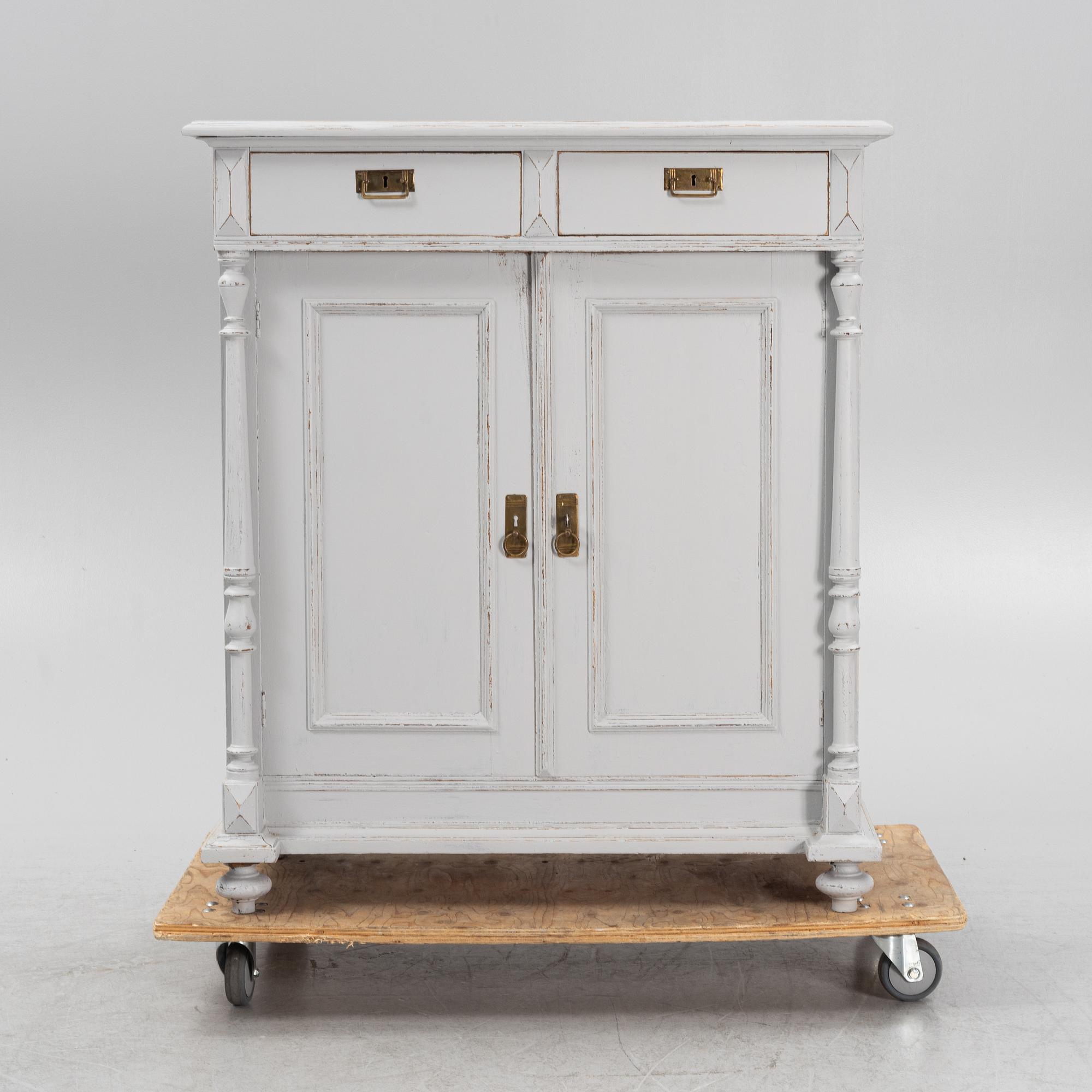 A painted cabinet, late 19th Century.