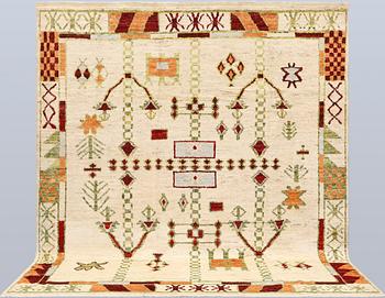 A rug, Morocco design, approx. 291 x 255 cm.