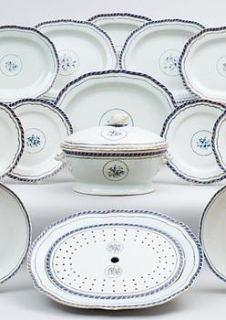 SERVIS, 101 delar, kompaniporslin. Qing dynastin, Jiaqing (1796-1820).