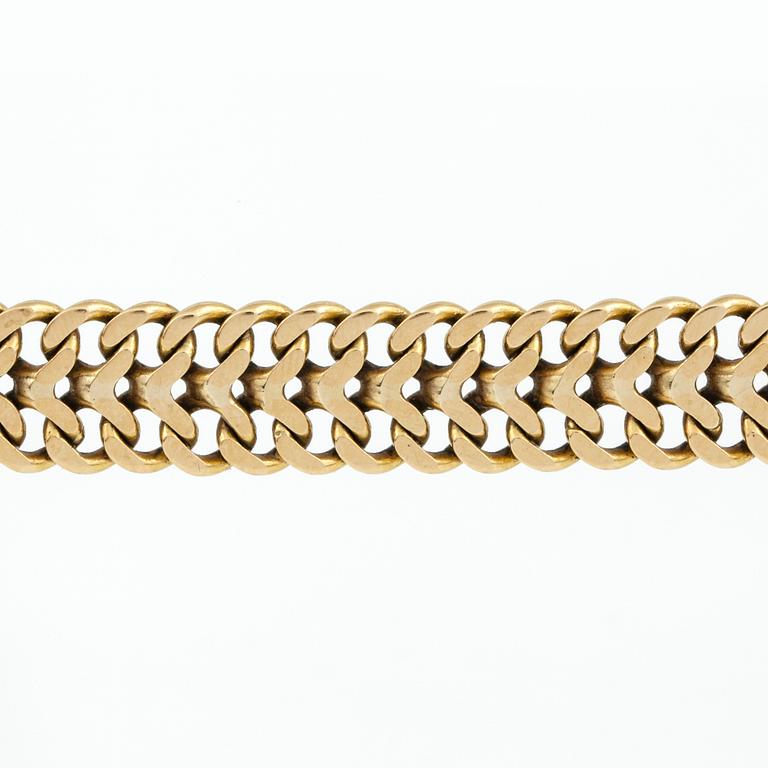 ARMBAND, 18K guld, Firma Lars Börjesson, Stockholm, 1981. Vikt ca 28g.