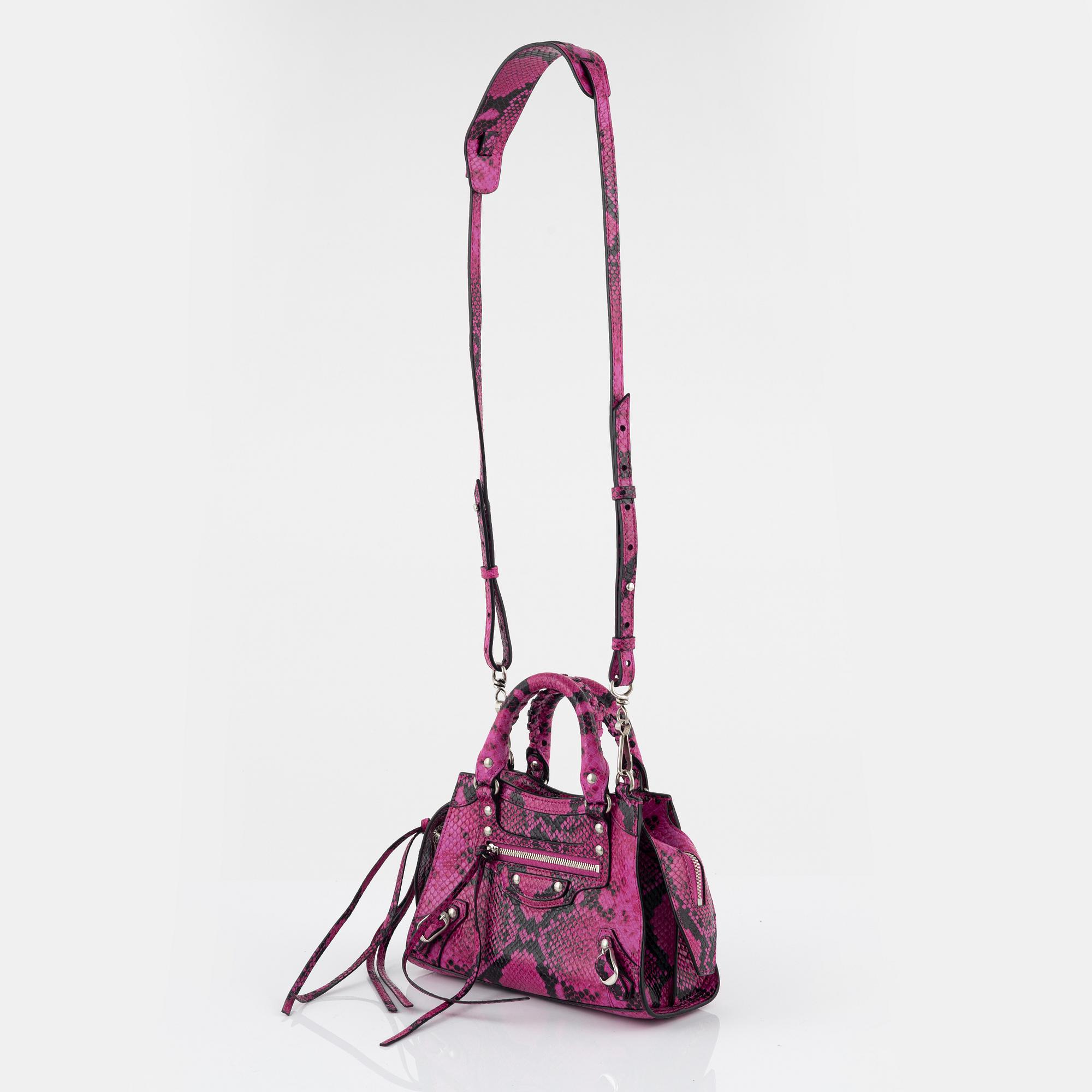 Balenciaga, A 'Mini Neo Classic City Python bag'.