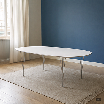 Bruno Mathsson & Piet Hein, table, “Superellipse”, Fritz Hansen, Denmark.