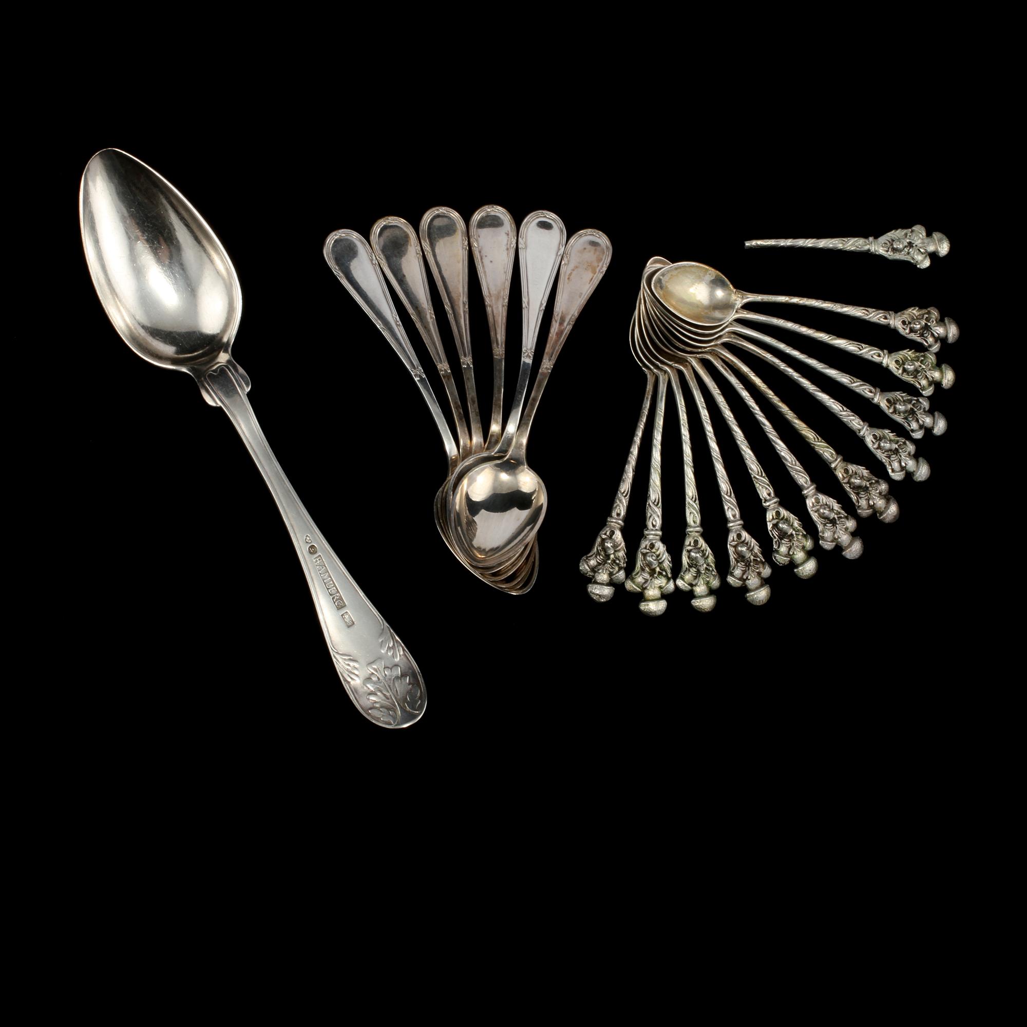 SKEDAR, 18 st, silver, 1800/1900-tal. Vikt 240 g.