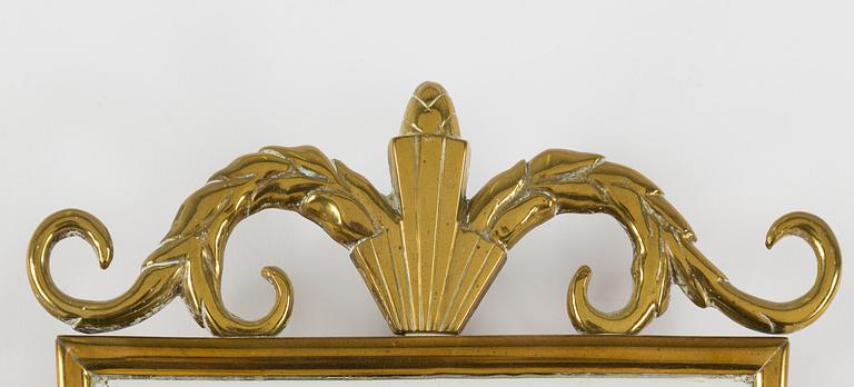 LARS HOLMSTRÖM, a pair of Swedish Grace brass wall-sconces, Lars Holmström Arvika,1920-30's.