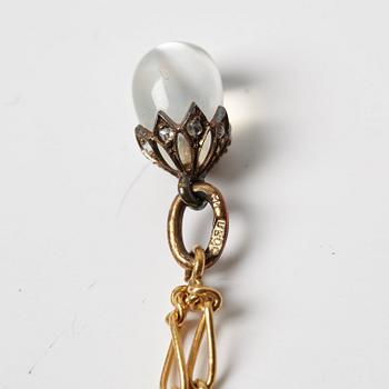 FABERGÉ, HALSKEDJA MED 9 MINIATYRPÅSKÄGG, guld, emalj MM, OLIKA VERKMÄSTARE S:T PETERSBURG 1899-1908.