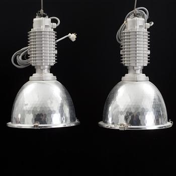 A pair of 20th century industrial ceiling lamp marked Zumtobel Staff.
