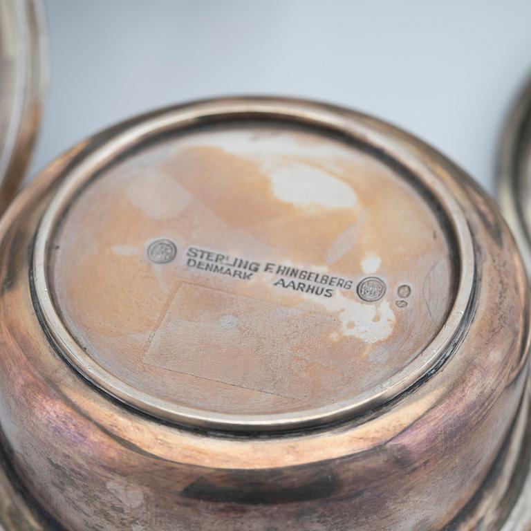 Fritz Hingelberg, Aarhus Denmark, tea service sterling three pieces.