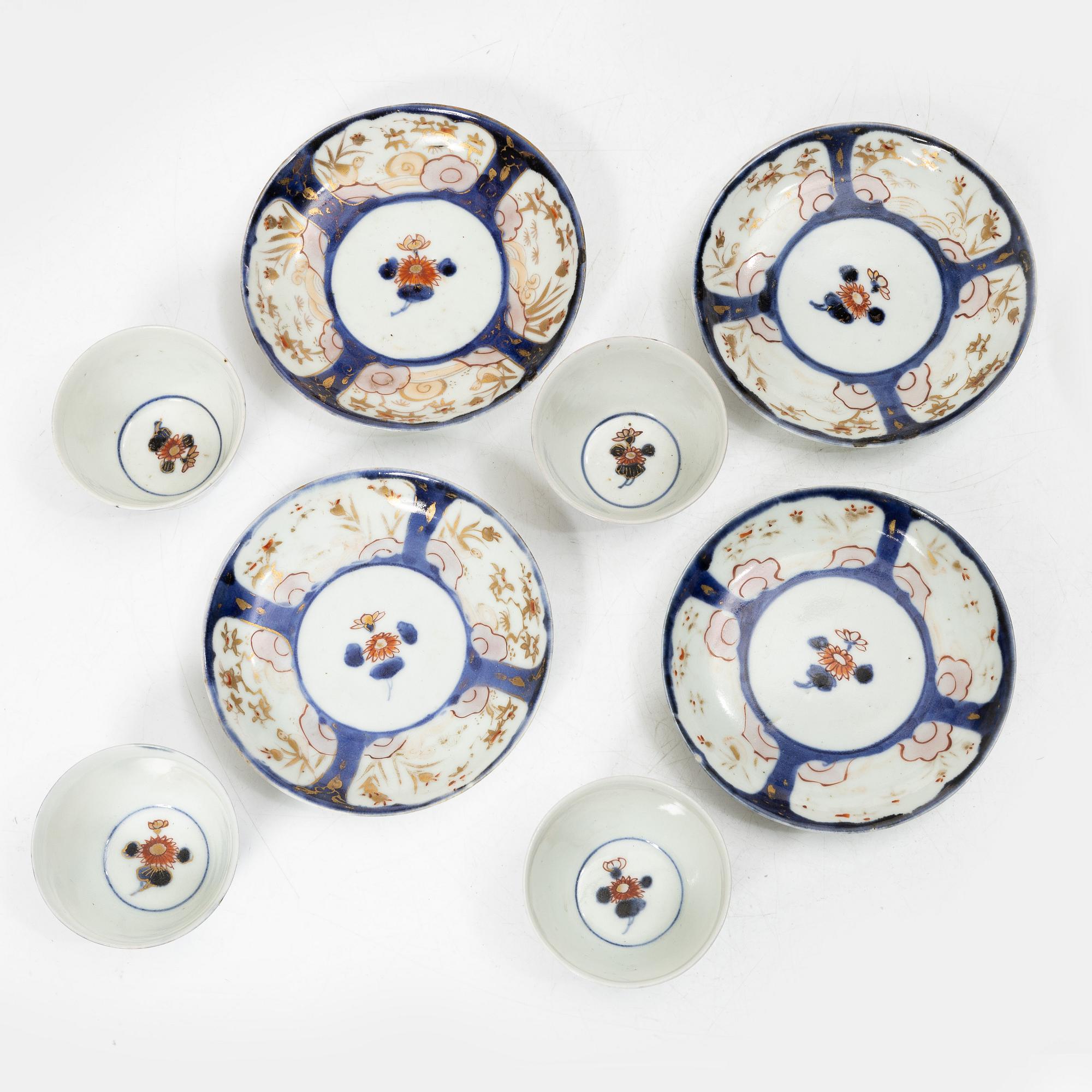 A collection of cups, saucers and teapots, China, Qing dynasty, mostly 18th century.