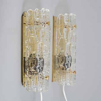 CARL FAGERLUND, a matched pair of wall lights from Orrefors.