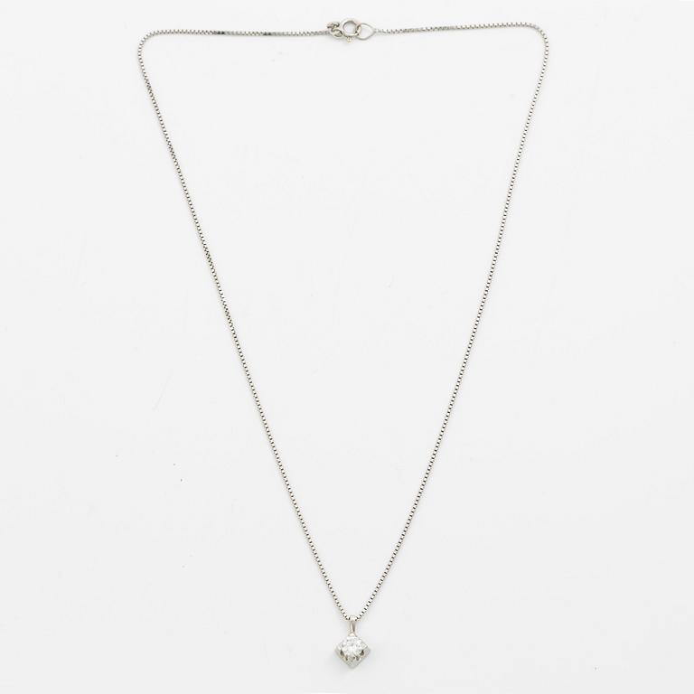 Collier 18K vitguld med rund briljantslipad diamant 0.75 ct.