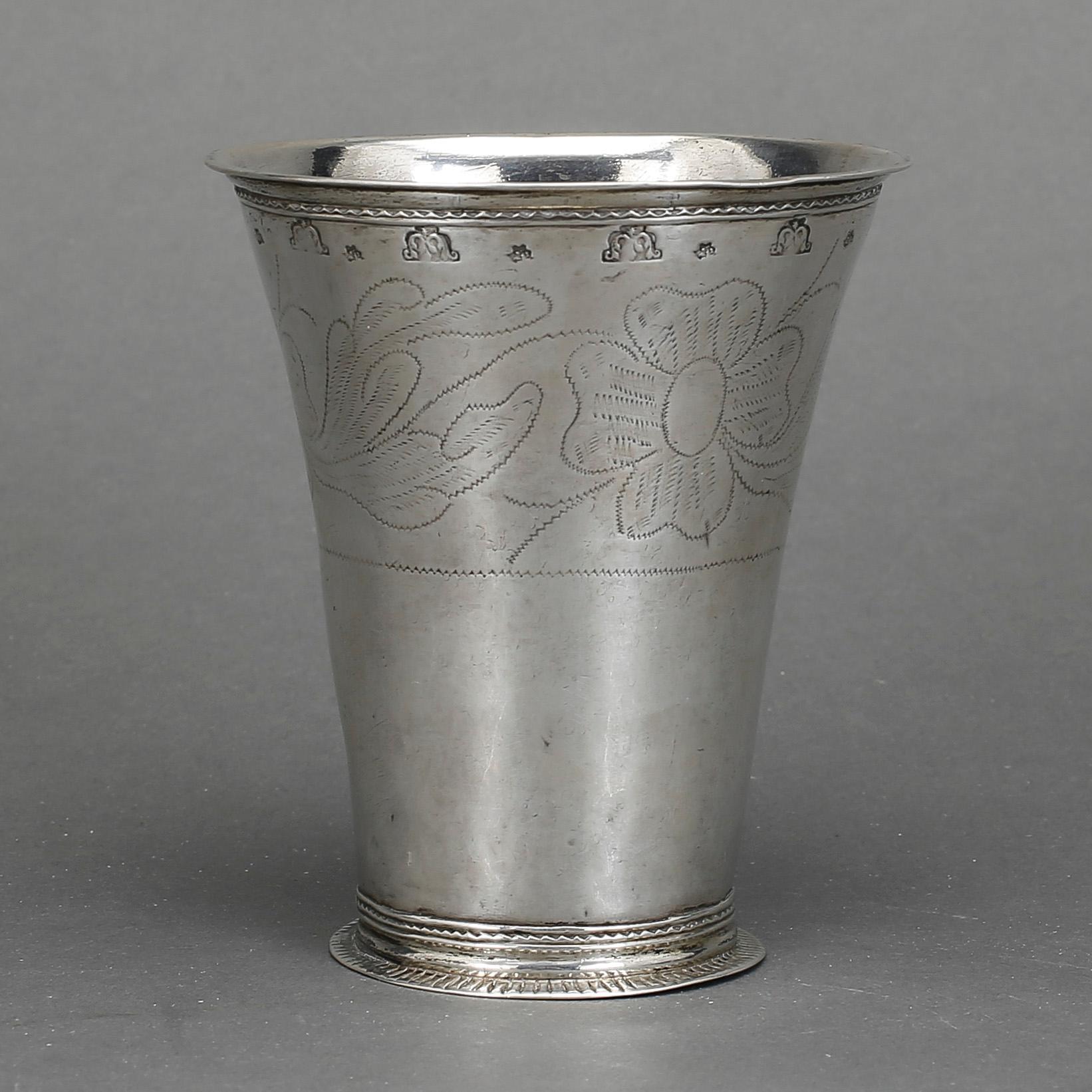 BÄGARE, silver, Nils Ortedt Norrköping 1779, tot vikt 96 gram.