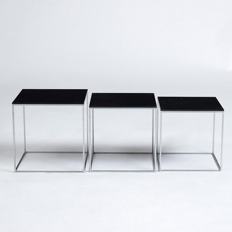 Poul Kjaerholm, a set of "PK-71" occasional tables, probably for E Kold Christensen, Denmark.