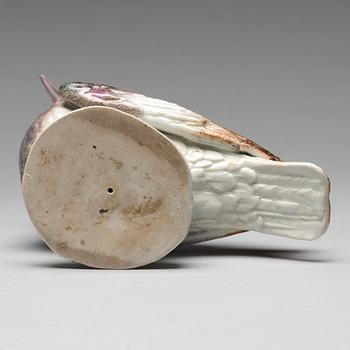 A porcelain figure of a dove, possibly Samson.