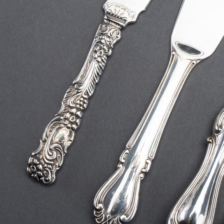 A 64-piece pewter flaware service model "Olga", 20th century.