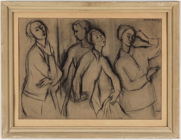 RAGNHILD LANGMYR, Charcoal, signed and dated -51.