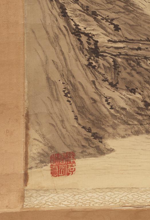 KAKIMON, akvarell, okänd konstnär, Kina, 1900-tal.