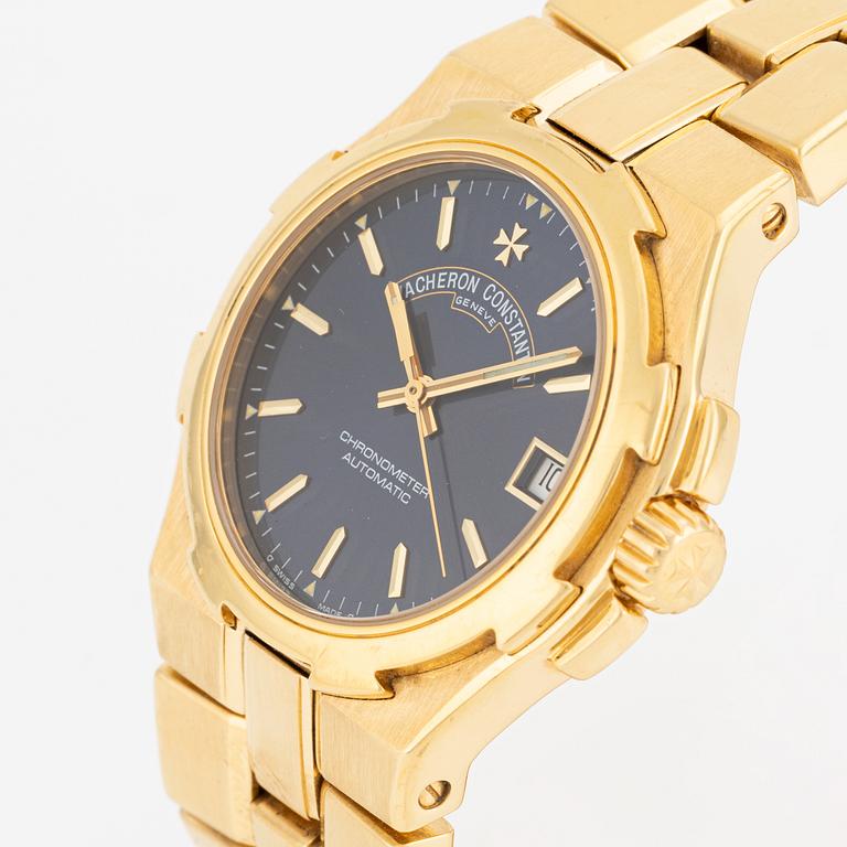 Vacheron Constantin, Overseas, "1st Generation Overseas", ca 1997. <b>Case size:</b> 35 mm
<b>Material:</b> 18K gold
<b>Movem...