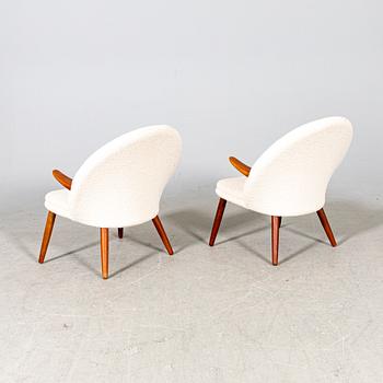 Svend Aage Eriksen, karmstolar ett par "Pingvin" modell GM18 Glostrup Møbelfabrik Danmark 1960-tal.