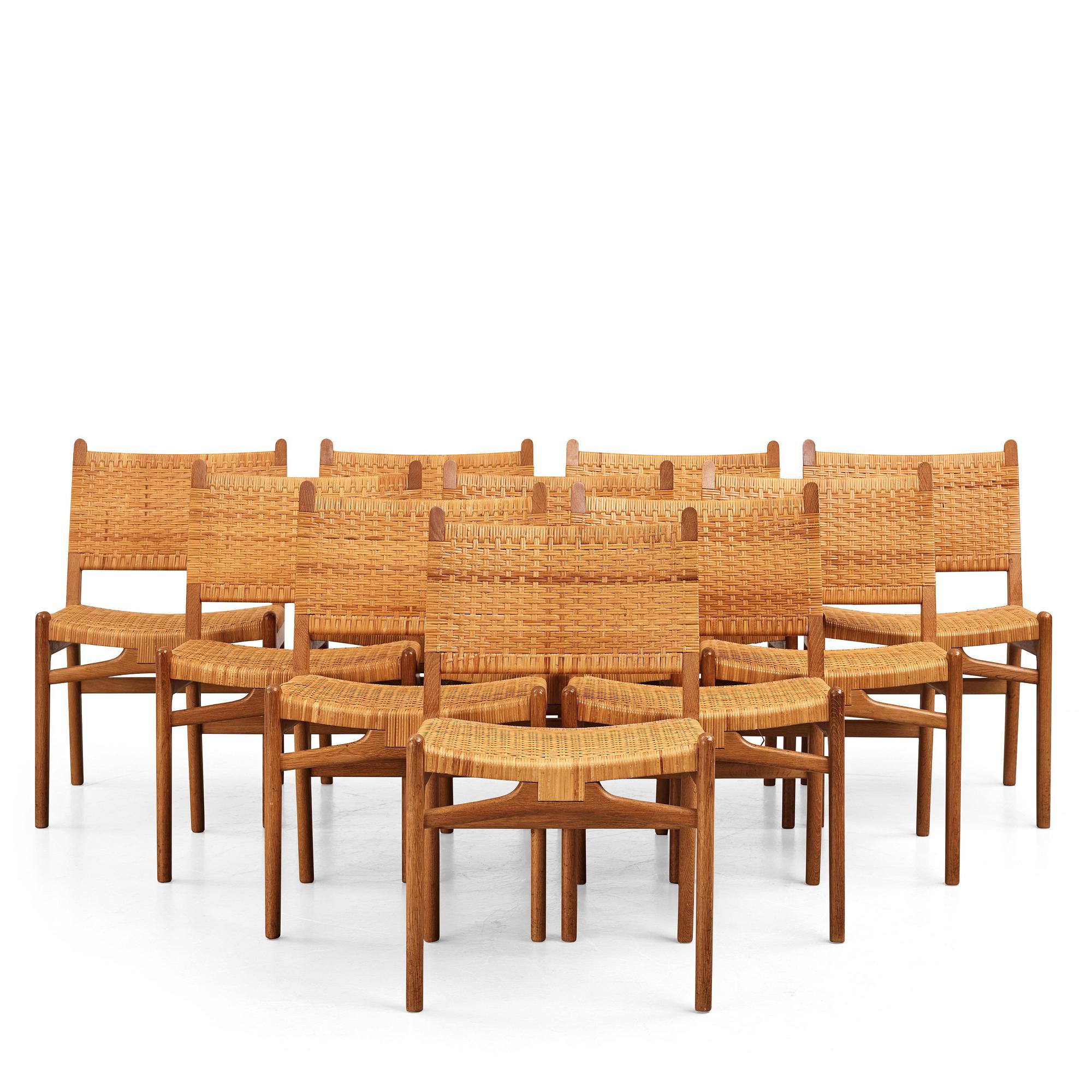 Hans J. Wegner, stolar, 10 st "CH31", Carl Hansen & Son, Danmark 1950-tal.