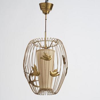 Hans Bergström, taklampa, modell "3", ateljé Lyktan, Åhus, 1940-50-tal.