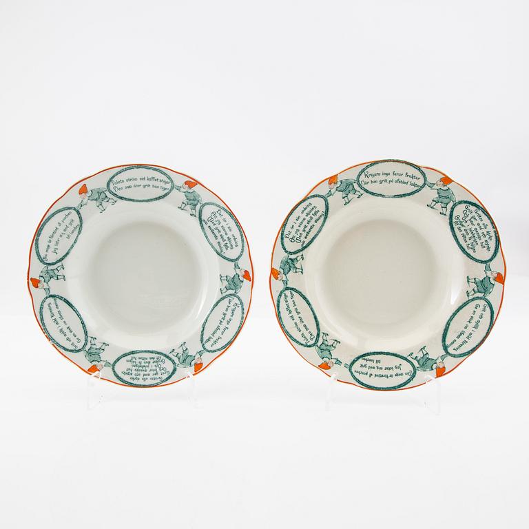 Gröttallrikar Gustavsberg 6 pcs circa 1900 porcelain.