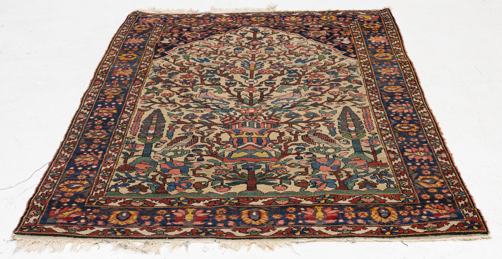 An antique Chahar Mahal and Bakhtiari rug, c. 204 x 145 cm.