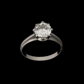 RING, briljantslipad diamant, platina. Westerback, Helsingfors.