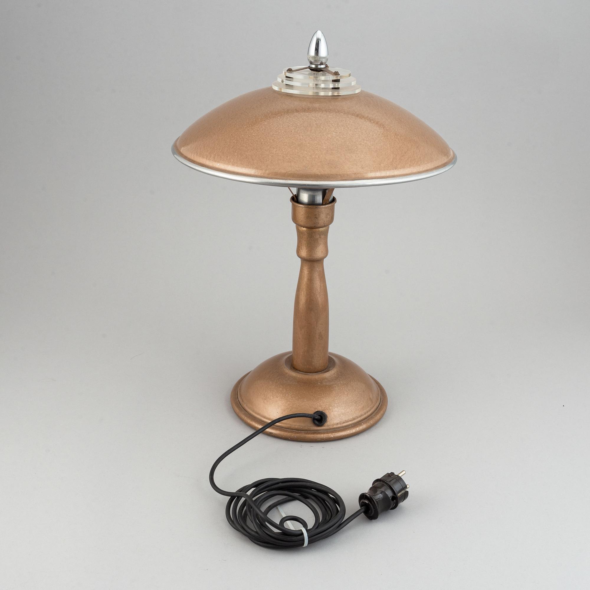 An aluminium table light, 20th Century.