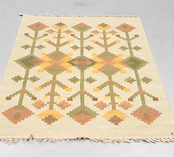 Judith Johansson, a carpet, "Nattfrost", flat weave, ca 200,5 x 139 cm, signed JJ L.