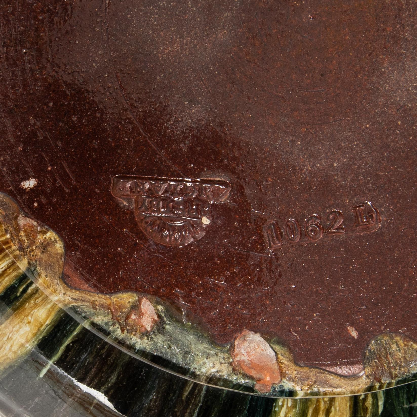 Pedestal with outer casing Bretby Art Pottery England circa 1900 majolica.