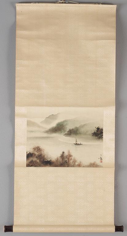 Two hanging scrolls of landscapes by Huang Huanwu (1906-1985), signed.