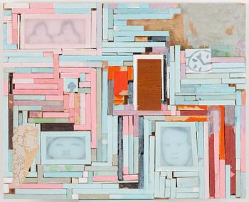 STINA STIGELL, wood, paper, color, signed and dated -10.