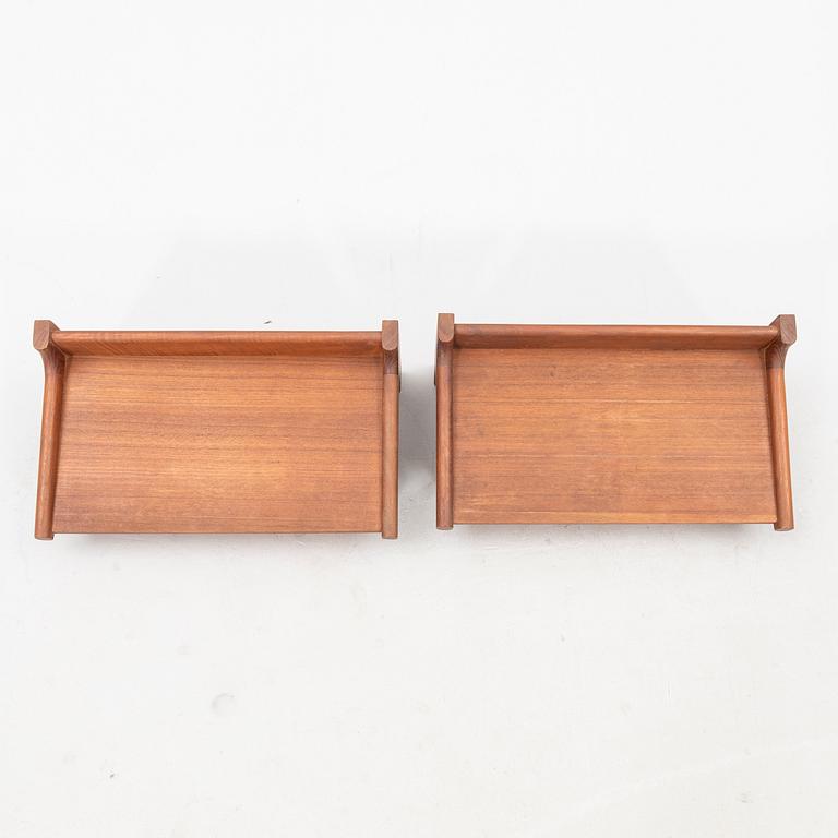 Kai Kristiansen, a pair of 1960s teak wall shelves from Dyrlund.