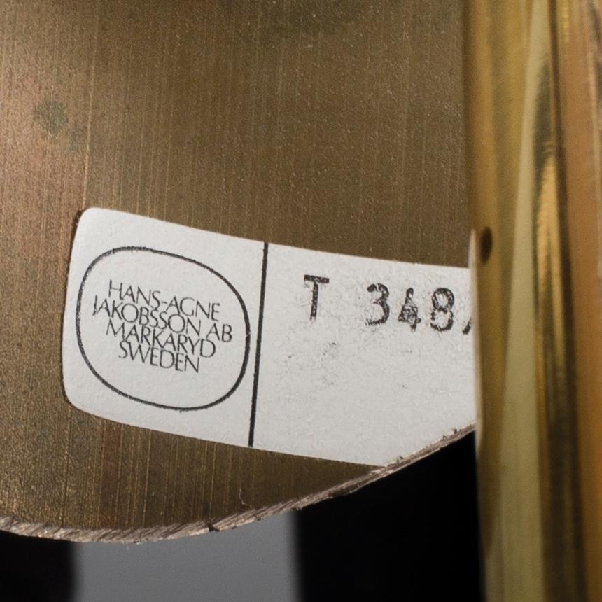 HANS-AGNE JAKOBSSON, taklampa, mässing, Markaryd, 1900-talets andra hälft.