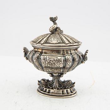 Carl Hoff sockerskål med lock, silver Helsingborg 1930.