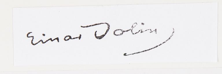 Einar Jolin, pencil on paper, stamp signed on verso Einar Jolin.