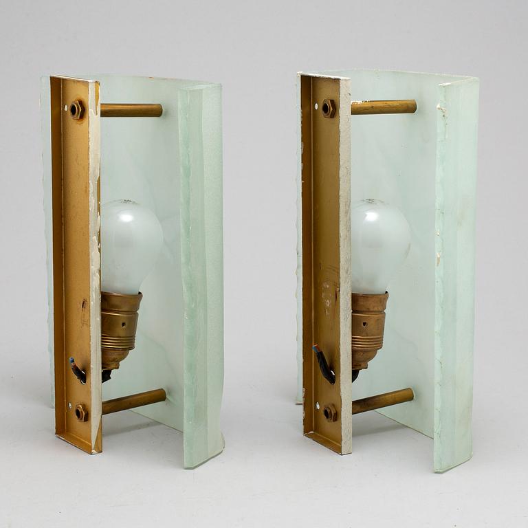 a pair of 1930's Art Déco wall lamps.