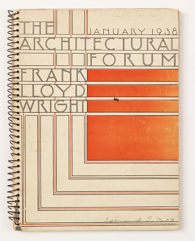 BOK / TIDSKRIFT, "The Architectural Forum, Frank Lloyd Wright", Time Inc. USA, 1938.