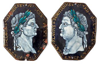 750. EMALJPLAKETTER, två stycken, sannolikt Limoges 1600-tal.